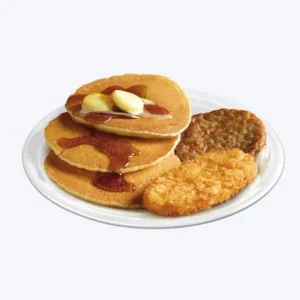 Mcdo Hotcakes And Sausage With Hash Browns (2 Pieces) Menu List