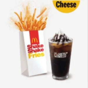 Mcdo Large Shake Shake Fries Cheese N' McFloat Combo Menu 
