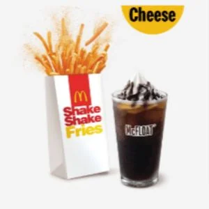Mcdonalds Shake Shake Fries Cheese N' McFloat Combo Menu 
