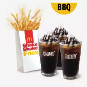 Mcdonalds BFF Shake Shake Fries BBQ N' McFloat Combo Menu