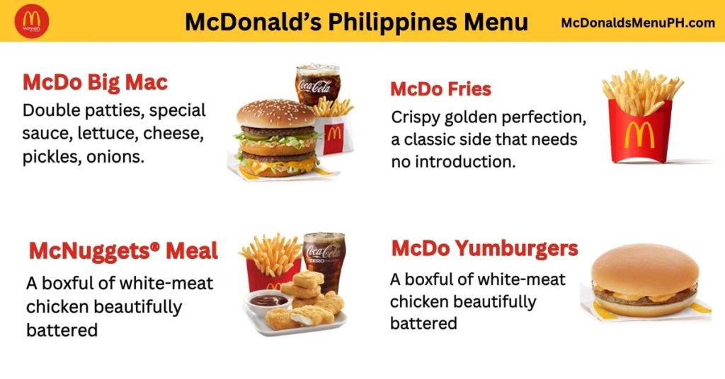 McDonald's Quezon City Menu