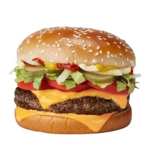 Cheesy Burger McDo with Lettuce & Tomatoes Meal
