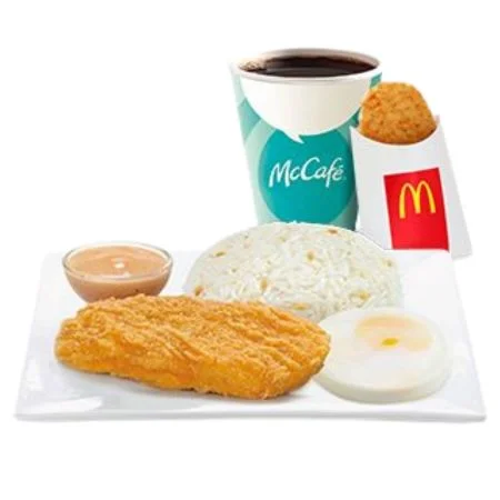 McCrispy Chicken Fillet With Rice, Egg, And Hash Browns