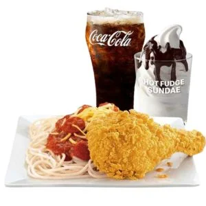 Mega Meal & Spicy Chicken McDo With McSpaghetti & Sundae